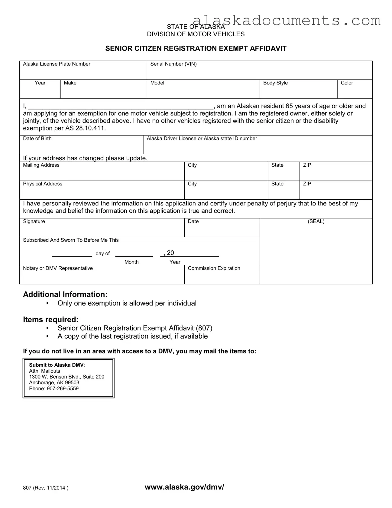 Alaska 807 Form in PDF