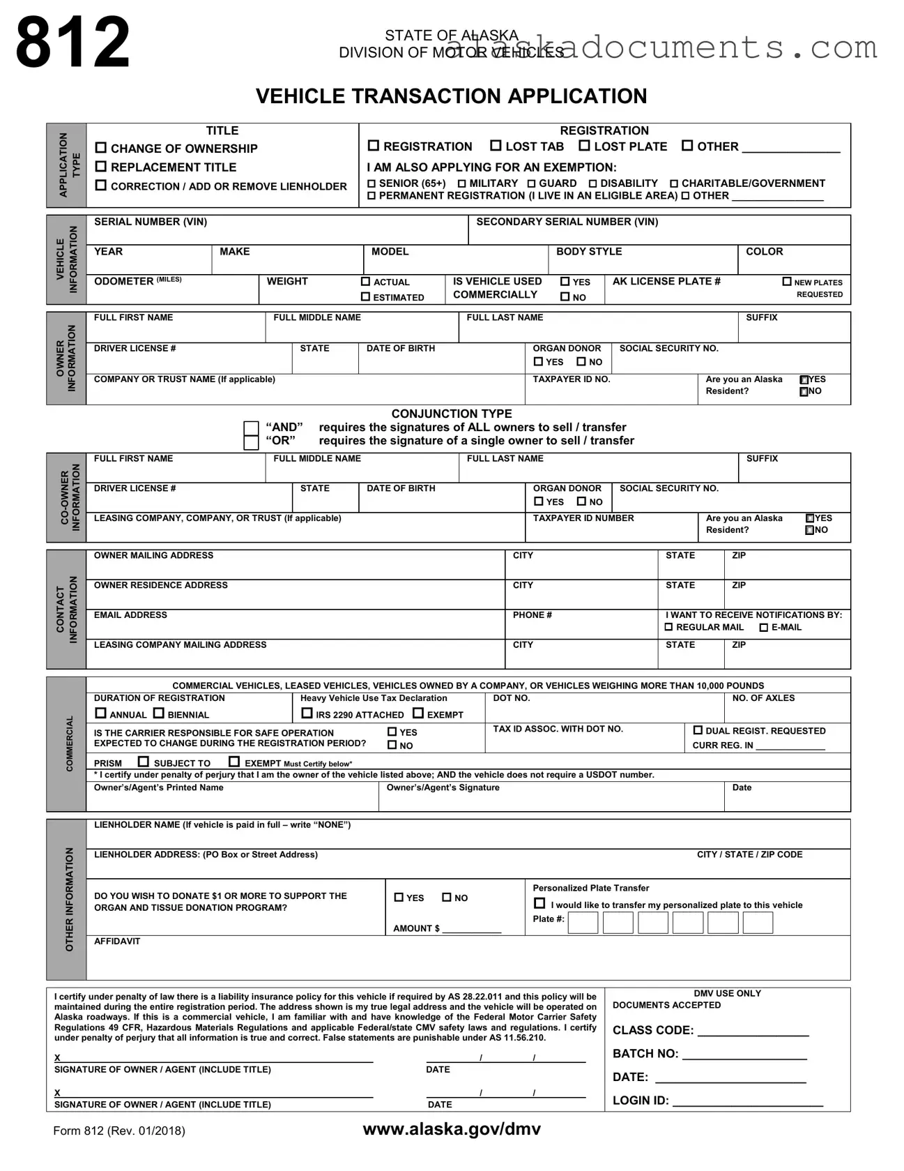Alaska 812 Form in PDF