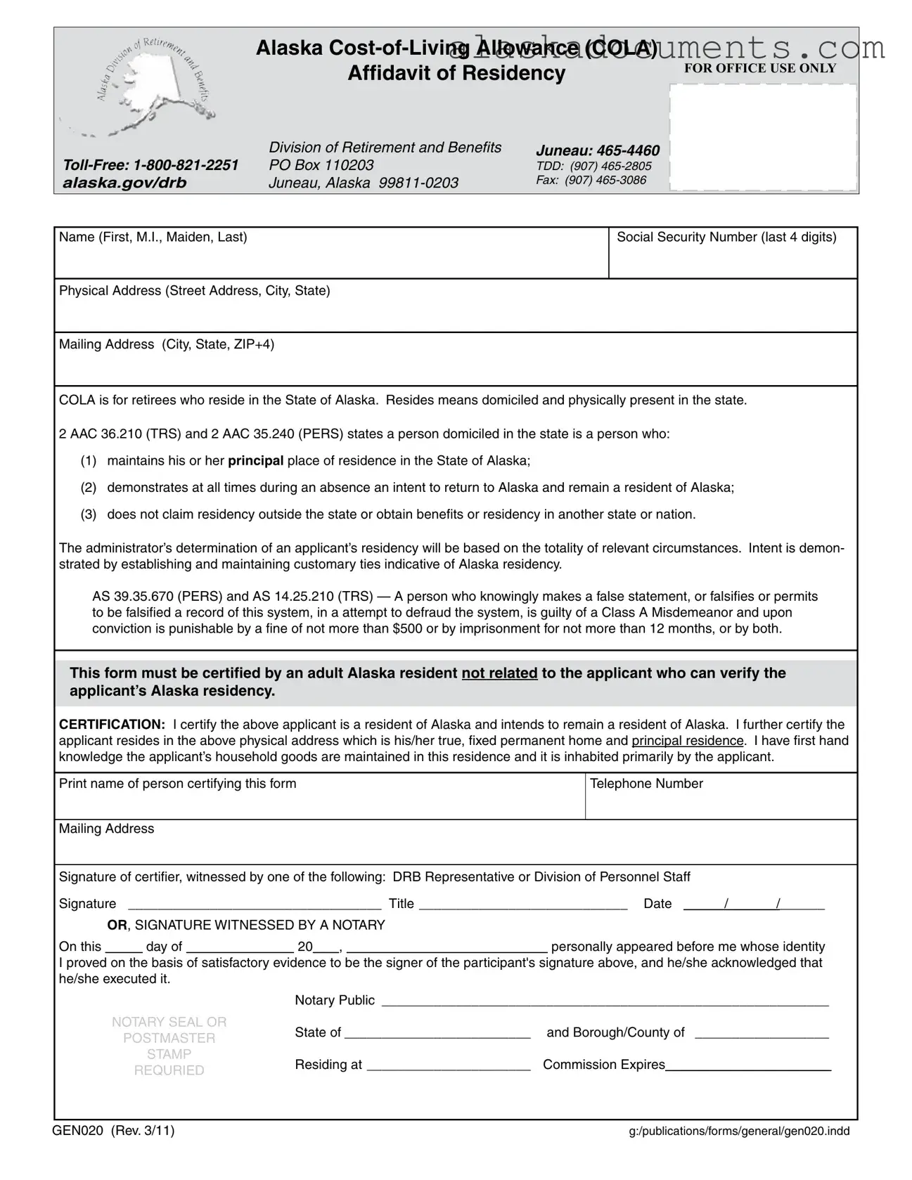 Alaska Gen020 Form in PDF