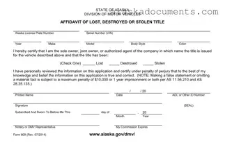 Alaska 809 Form in PDF