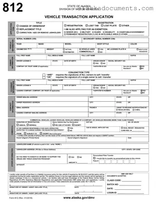 Alaska 812 Form in PDF