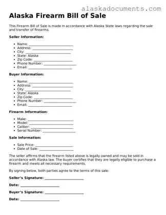 Fillable Alaska Firearm Bill of Sale Template