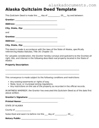 Fillable Alaska Quitclaim Deed Template